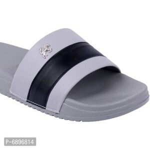 Grey Rexine Flip Flops For Men