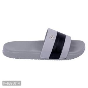 Grey Rexine Flip Flops For Men